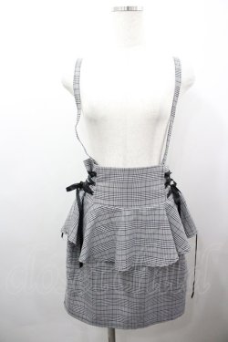 画像1: MA*RS / サス付きチェックスカート  黒チェック I-26-03-25-080-EL-SK-SA-ZI