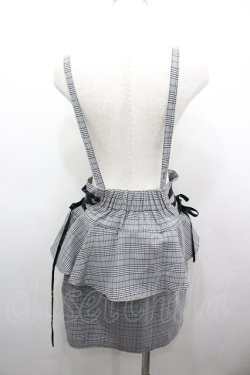 画像2: MA*RS / サス付きチェックスカート  黒チェック I-26-03-25-080-EL-SK-SA-ZI