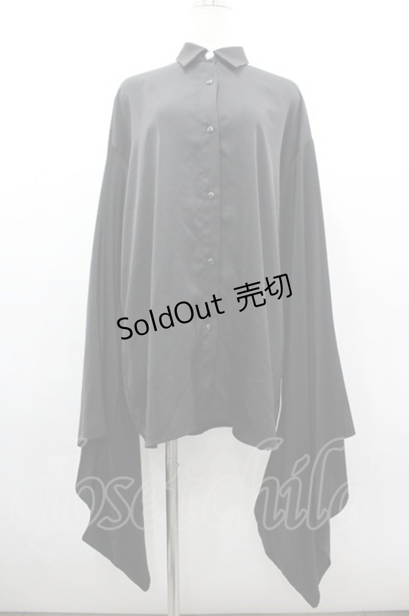 画像1: ililil / 着物袖風シャツ  黒 I-26-03-25-009-PU-BL-SA-ZI (1)