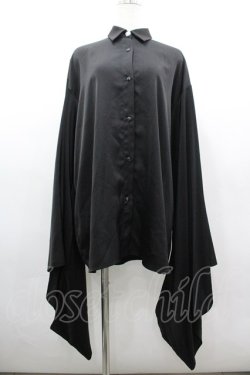 画像1: ililil / 着物袖風シャツ  黒 I-26-03-25-009-PU-BL-SA-ZI