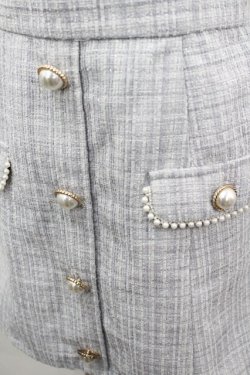 画像2: Ank Rouge / ツイードパールボタンスカート  サックス I-26-03-25-082-CA-SK-SA-ZI