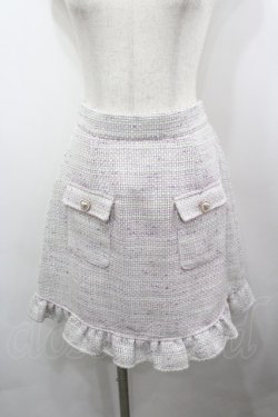 画像1: Ank Rouge / ミックスツイードスカート M ピンク I-26-03-25-083-CA-SK-SA-ZI