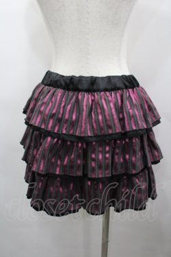 画像2: HELL CAT PUNKS / ストライプ3段ミニスカート  黒×ピンク I-26-03-25-084-PU-SK-TE-ZI