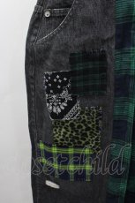 画像2: Candy Stripper / CANDY PATCHWORK DENIM SKIRT  グリーン I-26-03-25-085-PU-SK-SA-ZI (2)