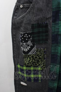 画像2: Candy Stripper / CANDY PATCHWORK DENIM SKIRT  グリーン I-26-03-25-085-PU-SK-SA-ZI