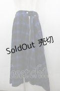 RNA / チェックサイドZIPロングスカート  ブルー I-26-03-25-086-PU-SK-SA-ZI