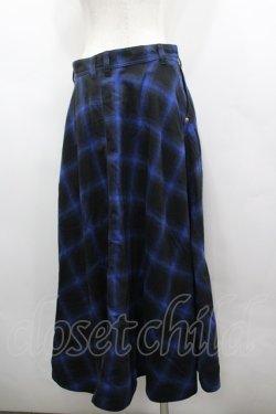 画像3: RNA / チェックサイドZIPロングスカート  ブルー I-26-03-25-086-PU-SK-SA-ZI