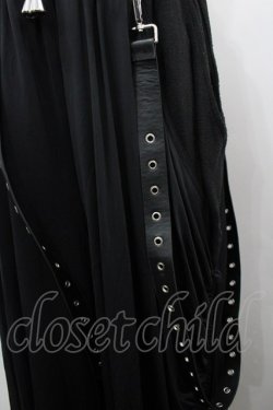 画像2: NOVESSEL / サスペンダー付きスカートレイヤードワイドパンツ  黒 I-26-03-25-087-PU-PA-SA-ZI