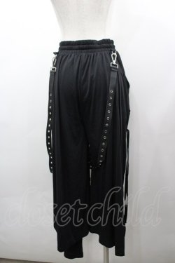 画像3: NOVESSEL / サスペンダー付きスカートレイヤードワイドパンツ  黒 I-26-03-25-087-PU-PA-SA-ZI