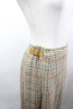 画像3: INGEBORG / 千鳥チェックサイドベルトプリーツスカート  ブラウン I-26-03-25-088-LO-SK-SA-ZI