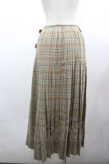 画像4: INGEBORG / 千鳥チェックサイドベルトプリーツスカート  ブラウン I-26-03-25-088-LO-SK-SA-ZI (4)