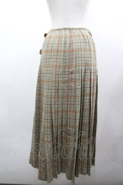 画像4: INGEBORG / 千鳥チェックサイドベルトプリーツスカート  ブラウン I-26-03-25-088-LO-SK-SA-ZI