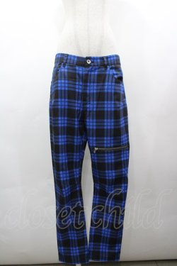 画像1: HELL CAT PUNKS / ZIPポケットチェックパンツ M ブルー I-26-03-25-094-PU-PA-SA-ZI