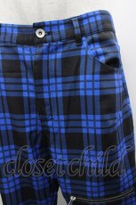 画像2: HELL CAT PUNKS / ZIPポケットチェックパンツ M ブルー I-26-03-25-094-PU-PA-SA-ZI (2)