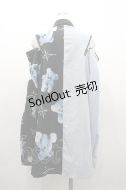 画像2: TRAVAS TOKYO / ベアプリントZIPシャツ  サックスＸ黒 I-26-03-25-010-PU-BL-SA-ZI