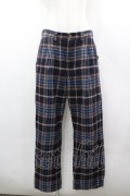 RNA / 金ボタンチェックパンツ  ブルーチェック I-26-03-25-101-PU-PA-SA-ZI