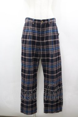 画像1: RNA / 金ボタンチェックパンツ  ブルーチェック I-26-03-25-101-PU-PA-SA-ZI