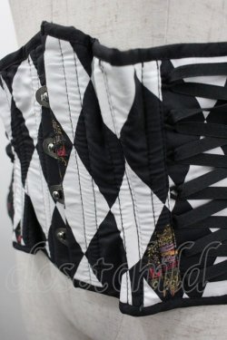 画像2: ATELIER PIERROT / Diamond Circus Corset F 黒×白 I-26-03-25-104-EL-SK-SA-ZI
