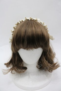 画像1: m petit by misako / ギャザーリボンカチューシャ  アイボリー I-26-03-25-109-LO-AC-TE-ZI