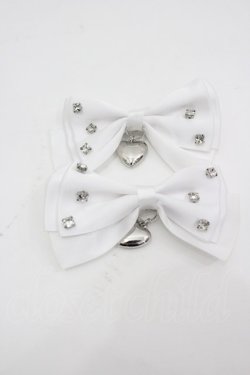 画像1: LOLITAその他(お買取対象外) / ハートチャームリボンクリップ  白 I-26-03-25-112-LO-OP-TE-ZI