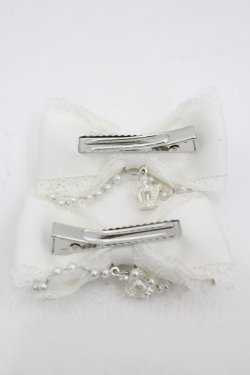 画像2: Princess Melody / クラウン×ハートレースりぼんクリップ  白 I-26-03-25-113-EL-AC-TE-ZI