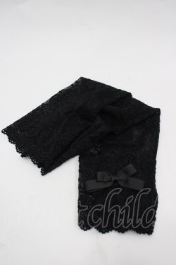 画像1: m petit by misako / AMレースロングアームカバー  黒 I-26-03-25-116-LO-ZA-TE-ZI