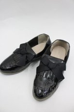 画像2: m petit by misako / AMキルトリボンローファー  ブラック I-26-03-25-124-LO-SH-SA-ZI (2)