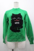 HYSTERIC GLAMOUR /ACK CATジャカードセーター  グリーン I-26-03-25-022-PU-TO-SA-ZI