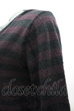 画像3: BPN FOR MEN / ボーダーカーディガン M 黒×紫 I-26-03-25-023-GO-TO-TE-ZI