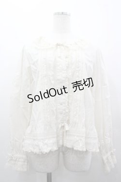 画像1: PINK HOUSE / ピンタックレース長袖ブラウス  生成り I-26-03-25-024-LO-BL-SA-ZI