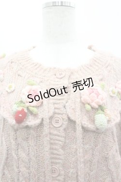 画像3: PINK HOUSE / Berry Roseモチーフ付きヨーク編みニットカーディガン  ピンク I-26-03-25-026-LO-BL-SA-ZI