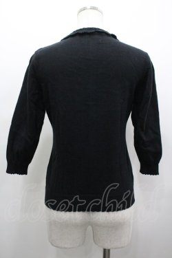 画像2: PINK HOUSE / 雛菊モチーフニットカーディガン  黒 I-26-03-25-027-LO-TO-SA-ZI