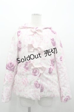 画像1: JESUS DIAMANTE / 3つリボンフードダウンジャケット  ピンク I-26-03-25-029-JE-JA-SA-ZI