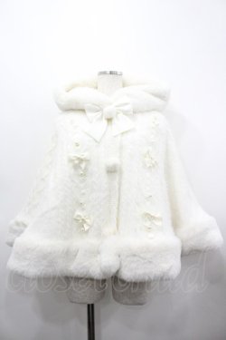 画像1: Amavel / ハートケーブル編みニットポンチョ  白 I-26-03-25-032-CA-CO-SA-ZI