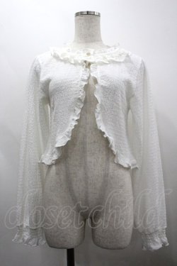 画像1: axes femme / ぽこぽこフリルボレロ F 白 I-26-03-30-001-AX-TO-TE-ZI