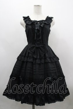 画像1: BABY,THE STARS SHINE BRIGHT / Rose Princessジャンパースカート  黒 I-26-03-30-029-BA-OP-TE-ZI