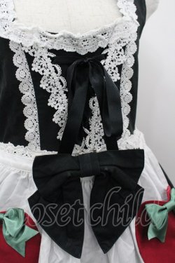 画像5: BABY,THE STARS SHINE BRIGHT / Snow White りんごのエプロンジャンパースカート  黒×白 I-26-03-30-030-BA-OP-TE-ZI