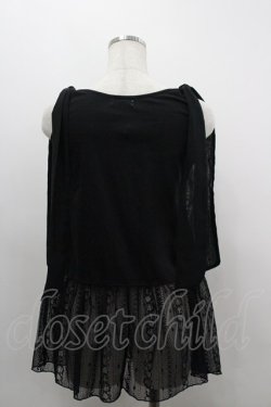 画像2: axes femme / 肩リボンロングインナー F 黒 I-26-03-30-033-AX-TO-TE-ZI