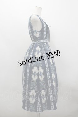 画像4: axes femme / 薔薇ストライプロングワンピース M ブルー I-26-03-30-034-AX-OP-TE-ZI