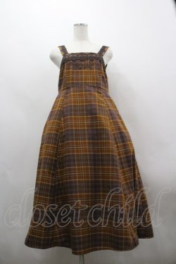 画像1: axes femme / タータンチェック柄ジャンスカ M ブラウン I-26-03-30-035-AX-OP-TE-ZI