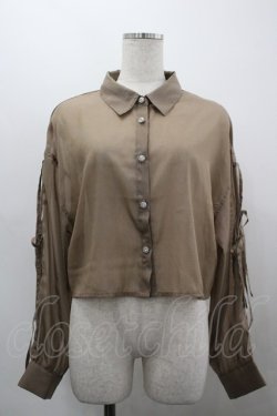 画像1: axes femme / リボン付ラメシアーシャツ F  I-26-03-30-006-AX-TO-TE-ZI