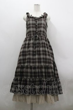 画像1: axes femme / コットンレースチェックジャンスカ F ブラウン I-26-03-30-042-AX-OP-TE-ZI