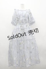 PINK HOUSE / SWAN LAKEプリントワンピース  サックス I-26-03-30-043-LO-OP-SA-ZI