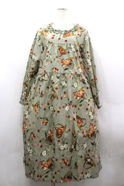 画像1: PINK HOUSE / 野ばらとチェリープリントミディワンピース  ハッカ I-26-03-30-046-LO-OP-SA-ZI