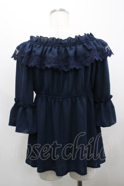 画像2: axes femme kawaii / エンパイアフリルブラウス M ネイビー I-26-03-30-007-AX-BL-TE-ZI