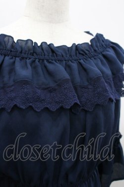 画像3: axes femme kawaii / エンパイアフリルブラウス M ネイビー I-26-03-30-007-AX-BL-TE-ZI