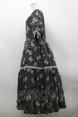 画像2: PINK HOUSE / 水玉りぼんプリントワンピース  黒 I-26-03-30-049-LO-OP-SA-ZI