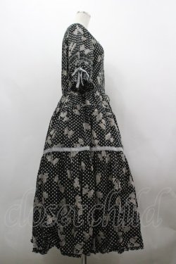 画像4: PINK HOUSE / 水玉りぼんプリントワンピース  黒 I-26-03-30-049-LO-OP-SA-ZI