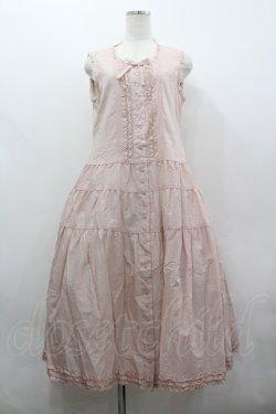 画像1: PINK HOUSE / ピンタックフリルノースリーブワンピース  ピンク I-26-03-30-051-LO-OP-SA-ZI