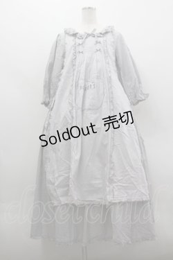 画像1: PINK HOUSE / タブリエ付きギンガムワンピース  グレーＸ白チェック I-26-03-30-055-LO-OP-SA-ZI